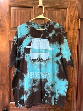 Tie-Dye Black and Teal Graphic Short Sleeve Tee